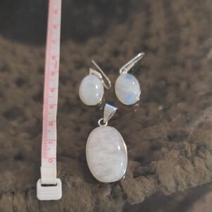 Elegant Silver and White Jewelry Set